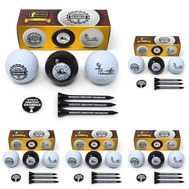 On Par Grandad Golf Balls Gifts Pack - Includes Golf Tees, Ball Marker - Gag, Novelty Present - World's Greatest Grandad, Golf Gifts for Grandad, Grandad gifts, Gifts for Grandad, birthday gifts