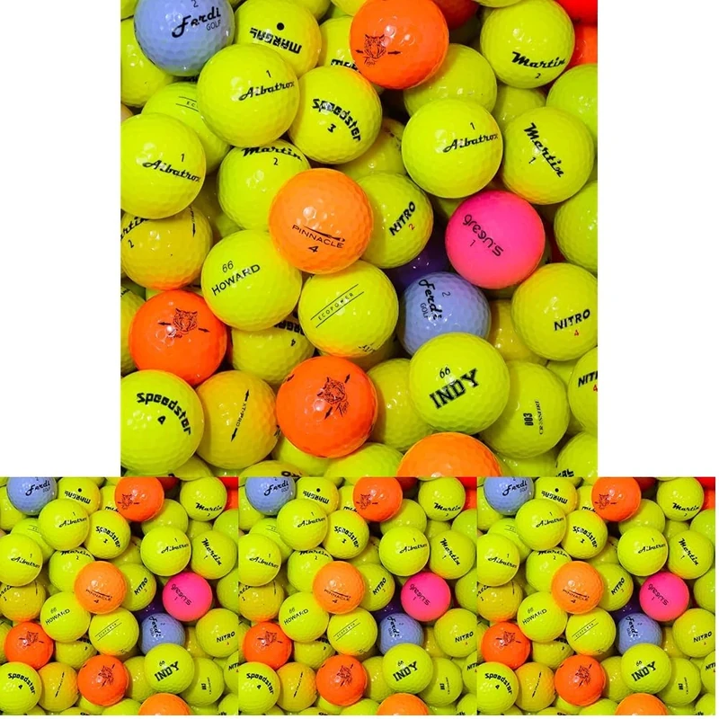 Second Chance 24 Mixed Coloured Golf Balls - High-Visibility Assortment with Carry Bag, Ideal for Practice & Play, Optic Lake Golf Balls in Yellow, Orange, Black, Pink - Easy to Spot Lake Balls