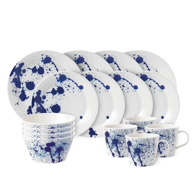 1815 Pacific Dinnerware Set Blue Splash, 16 Piece Set 6A