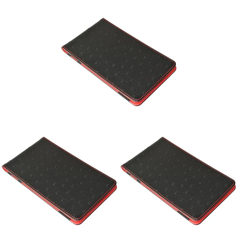 On Par Premium Golf Scorecard Holder - Ostrich, Black/Red (Pack of 3)