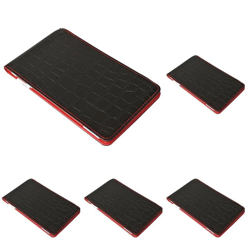 On Par Premium Golf Scorecard Holder - Crocodile, Black/Red (Pack of 5)