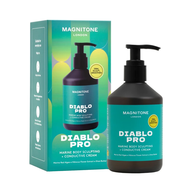 MAGNITONE Diablo Pro Marine Body Sculpting Conductive Cream 300ml – Firming & Hydrating Body Moisturiser with French Seaweed, Caffeine & Botanicals – Smooths, Tightens & Reduces the Look of Cellulite