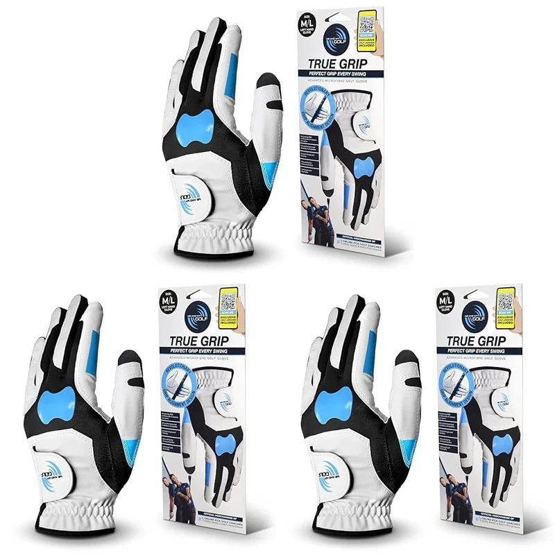 ME AND MY GOLF True Grip Training Golf Glove - Perfect Grip Every Swing, White - Size M/L