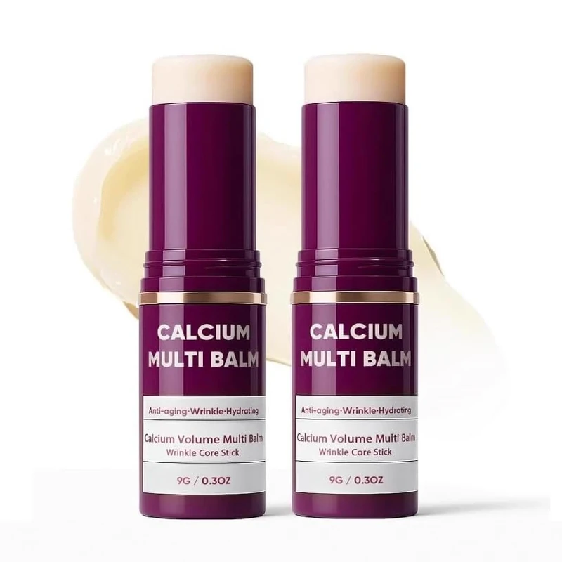 2pcs Calcium Multi Balm, Korean Collagen Moisturing Stick, Anti-Aging & Firming Korean Skincare Stick, Hydrating, Firming Skin, Suitable for Eyes, Neck, Face (2)