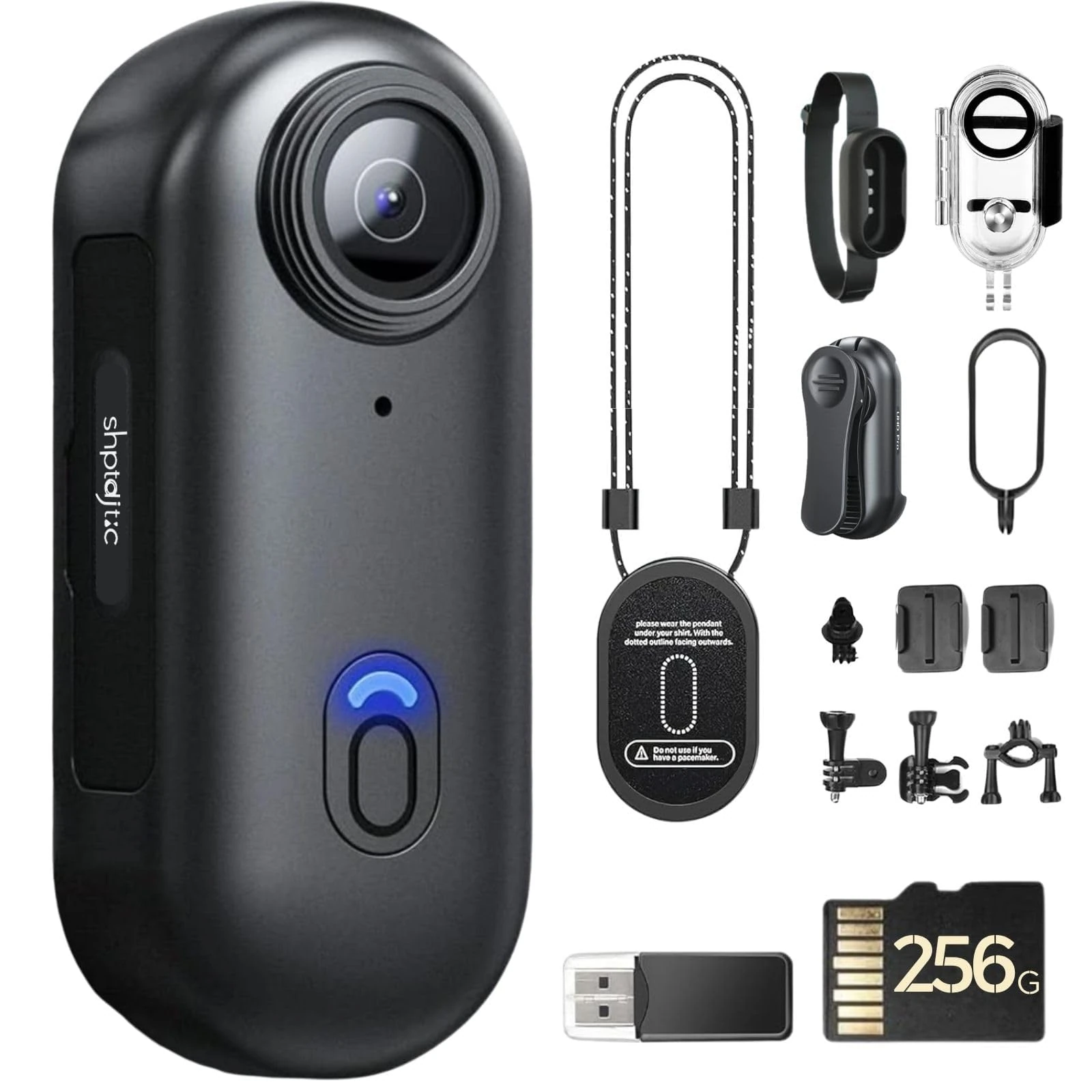 SONGYUKA 256G 4K Body Camera,Wearable Body Cam with Magnetic & 360° Clip,120-Min Battery for Recording,Pov Camera Easy to Use for Cycling,Pet Walking (4K-Pro-256G)