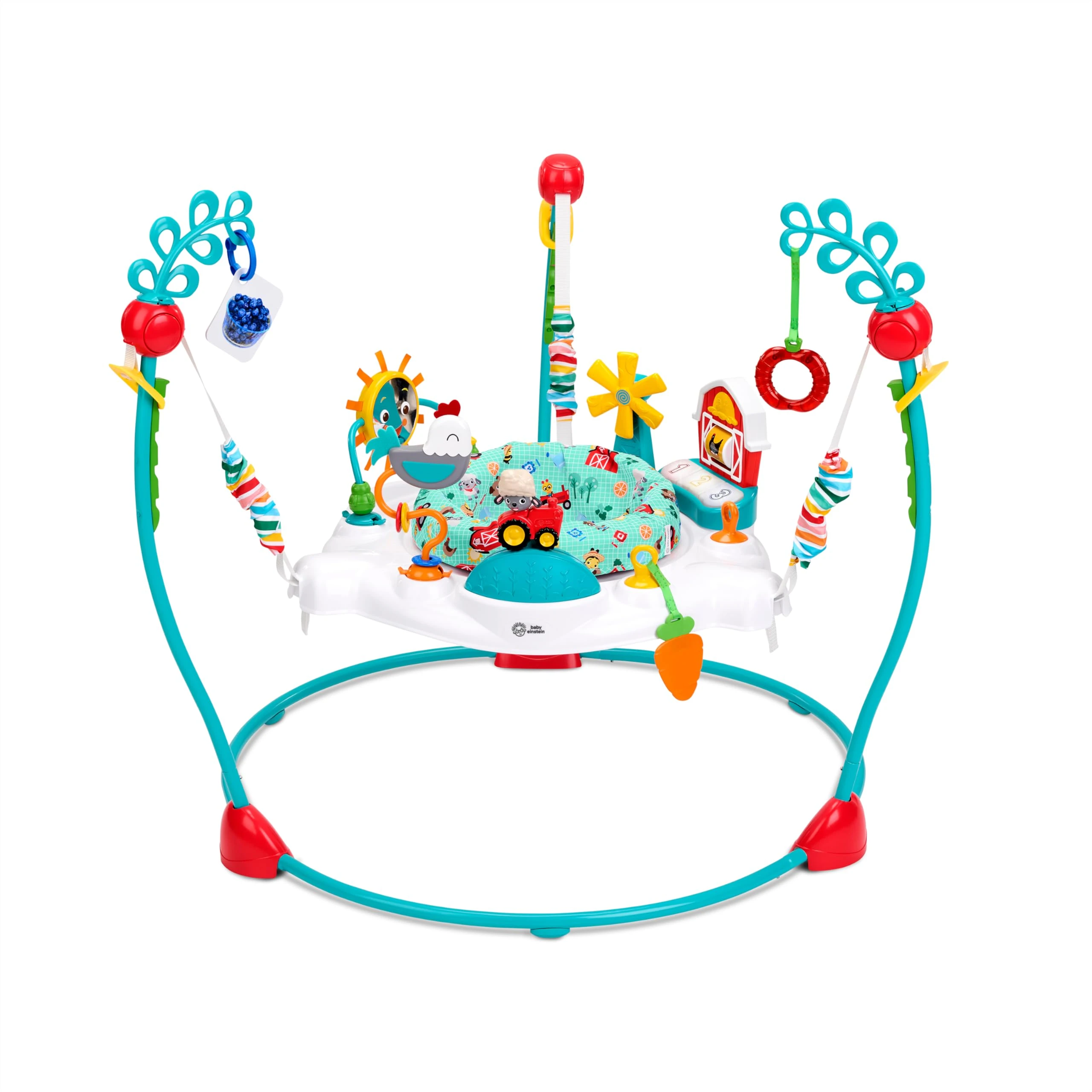 Baby Einstein Farm Explorers Jump & Learn Barnyard 2-in-1 Jumperoo with Interactive Toys, Music, Lights, & Sounds, Ages 6-12 Months