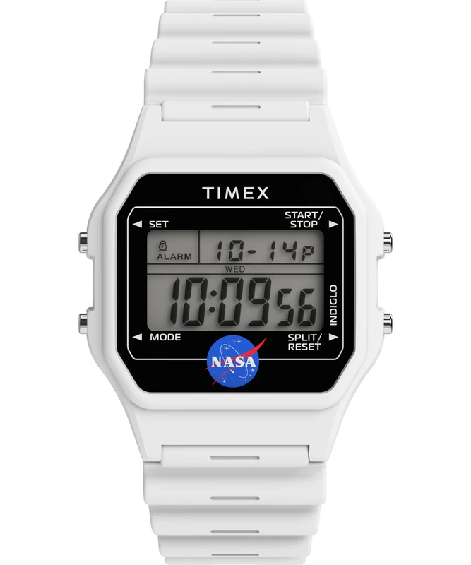 Timex Men's Main Street Digital 36 mm Watch - White Resin Strap and Case TW2Y13500 - Image 1