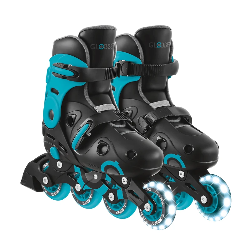Globber - GO•Skates Inline Skates - Adjustable and Adjustable Inline Skates - Size M/L from 34 to 37, Black and Blue