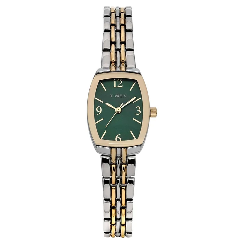 Timex Women's Trend 21 mm Watch - Two-Tone Alloy Bracelet with Green Dial and Two-Tone Case TW2Y22300