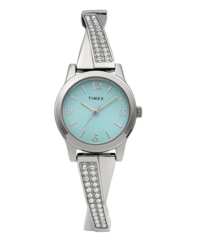 Timex Women's Main Street 25 mm Watch - Silver-Tone Stainless Steel Expansion Band with Blue Dial and Silver-Tone Case TW2Y39400