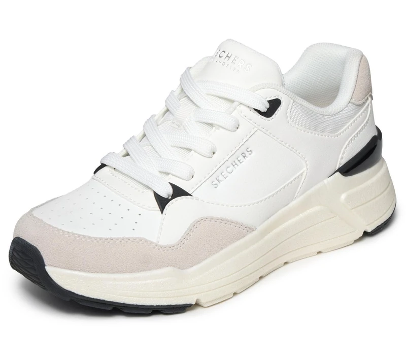 Skechers Street Women's Duraleather and Suede Lace Up Fashion Sneakers