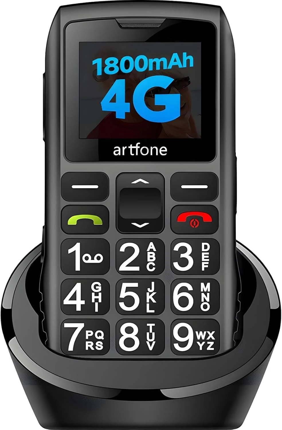 artfone 4G Senior Mobile Phones,USB-C Charging,1800mAh Long Standby,Easy to Use Basic Mobile Phone for Elderly,SIM Free Unlocked Senior Mobile Phones With SOS Emergency Button Large Volume FM Radio