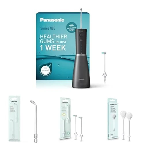 Panasonic Series 800 Ultrasonic Water Flosser for Teeth + Ultrasonic + Orthodontic + Tongue Care, 2 Pack of Each