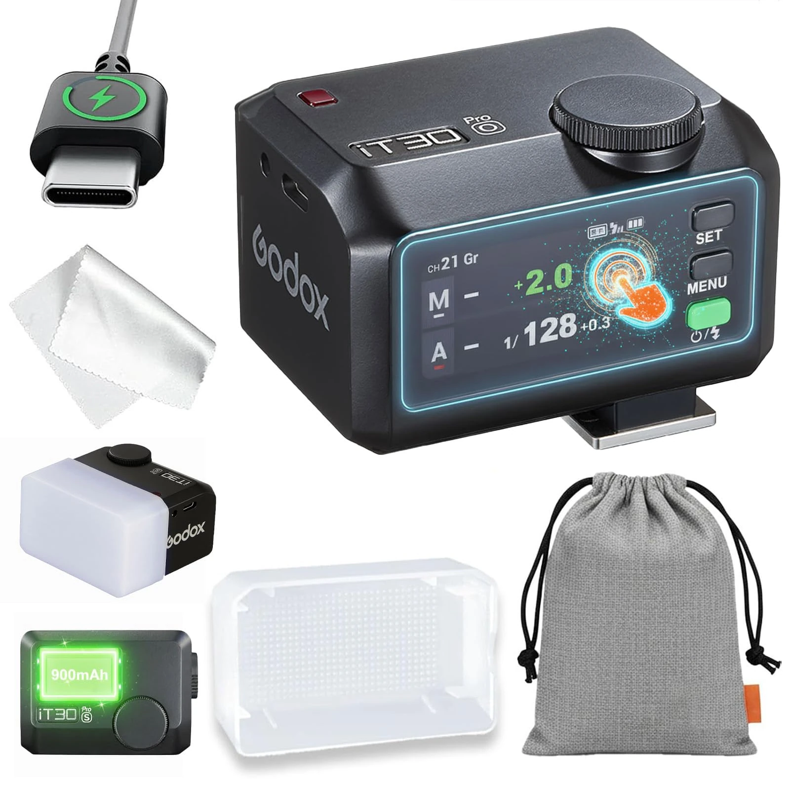 Godox iT30Pro O TTL Mini Camera Flash with White Diffuser, iT30 Pro O 2.4G HSS 1/8000s TTL Flash, Compatible with Olympus E-M1 PEN-F E-M10 II E-PL8 E-M10 III,Panasonic GH4 100 F1 G85 GX85 LX100 S1