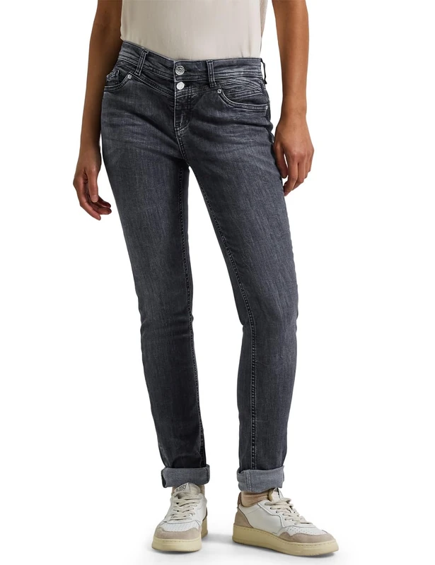 Street One Women's 3717171 Casual fit Jeans, Dark Steel Grey Washed, 31W x 28L