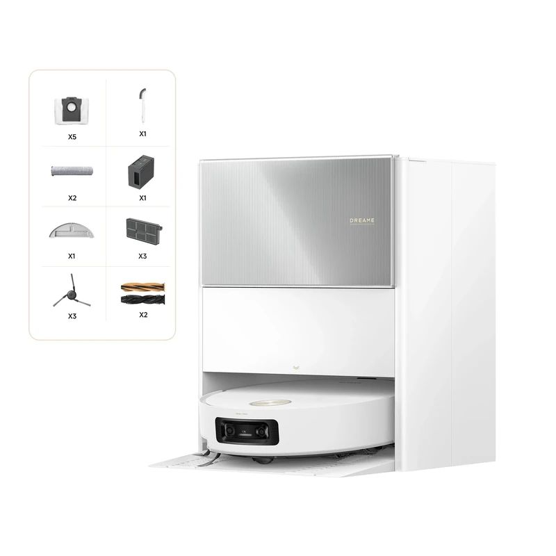 dreame Aqua10 Ultra Roller Complete Robot Vacuum Cleaner with Mop, 30,000Pa, Clears 8cm Obstacles, Roller Self-Cleaning, Carpet Protection, Auto-Empty,100% Detangling, Avoids 240+ Objects, White