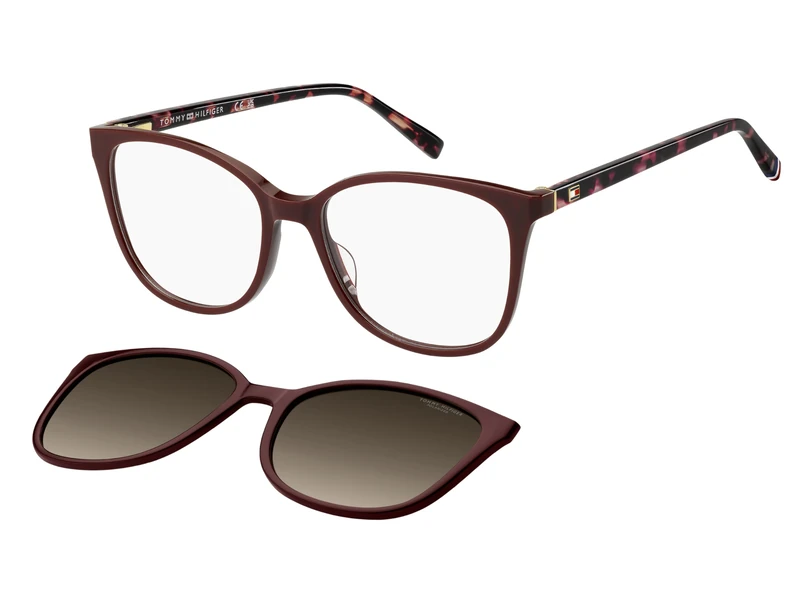 Tommy Hilfiger Unisex Adult Glasses, Burgundy_, ESTANDAR