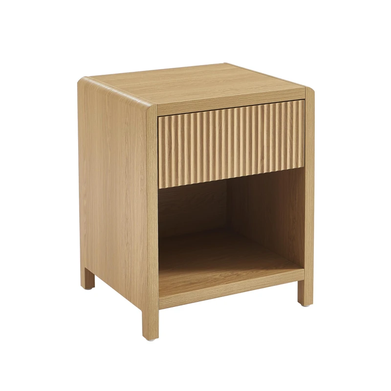 BAÏTA UTICA bedside table oak effect - Image 1