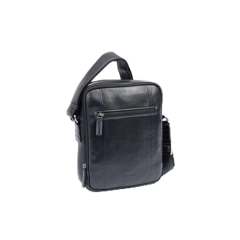 MATTIES Men's Pioneer Leather Bags, Black/White, 0cm x 19cm x 25cm - Image 1