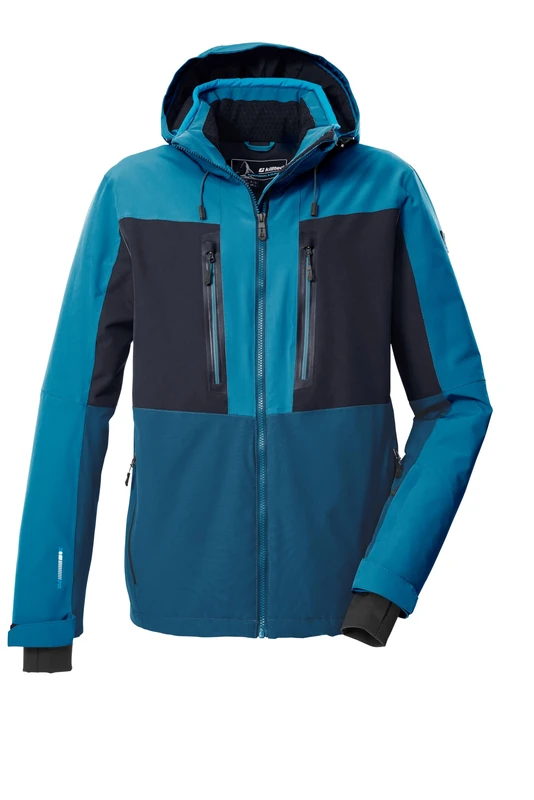 killtec KSW 48 MN Men's Ski Jacket/Functional Jacket with Zip-Off Hood and Snow Guard Medium Blue 6XL 43437-000