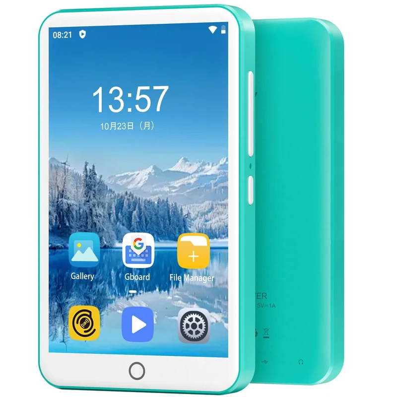 80GB MP3 Player with Bluetooth and WiFi, Mp3 & Mp4 Music Player with Spotify, Amazon Music, Deezer, Audible, 4.0" IPS Touch Screen Android Player with Speaker, FM Radio, Up to 512GB (Turquoise)