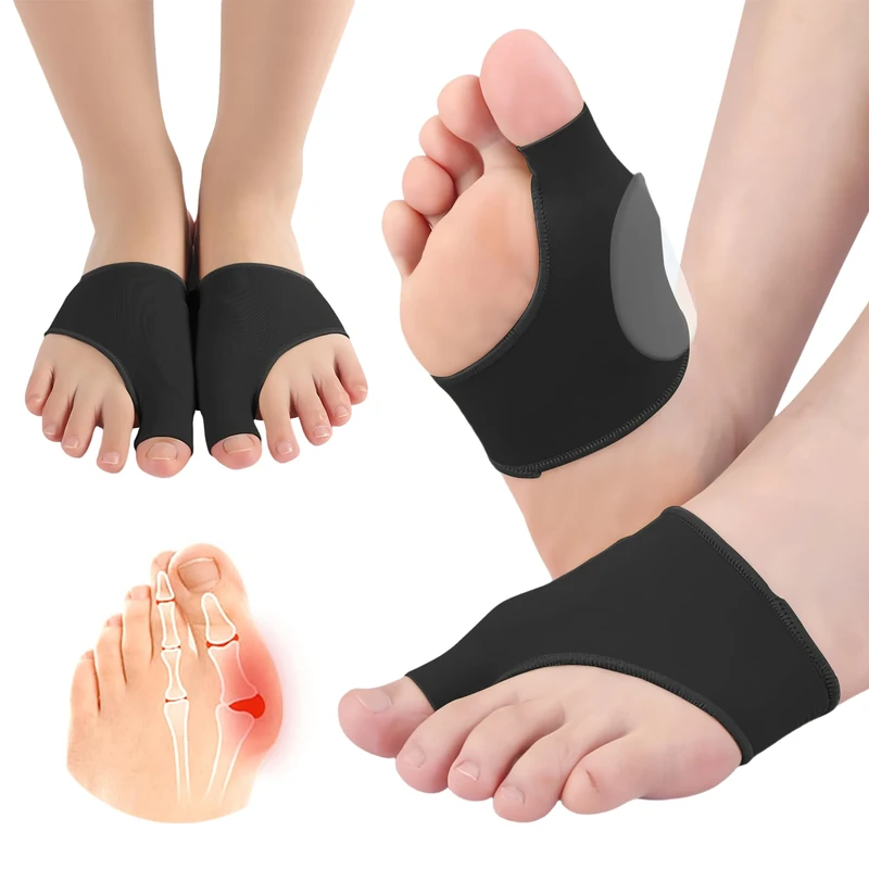 EASICUTI Bunion Corrector Relief Sleeve, 1 Pairs Gel Cushion Pads Big Toe Protector Socks Support for Hallux Valgus Bunion Protection Foot Pain Relief from Rubbing & Pressure, Men & Women, Black