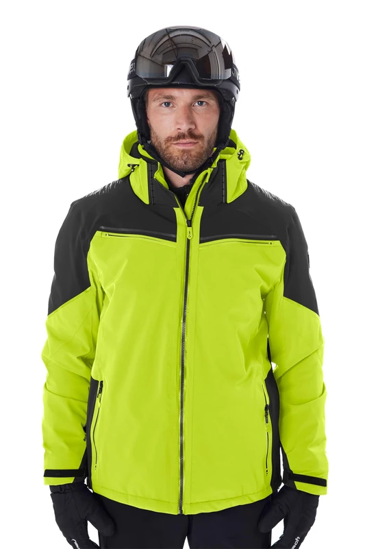 killtec KSW 51 MN Ski Jacket Men's Functional Jacket with Zip-Off Hood, Snow Guard and Underarm Ventilation, Spring Green, S, 43442-000