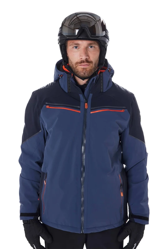 killtec KSW 51 MN Ski Jacket Men's Functional Jacket with Zip-Off Hood, Snow Guard and Underarm Ventilation, Night Blue, S, 43442-000