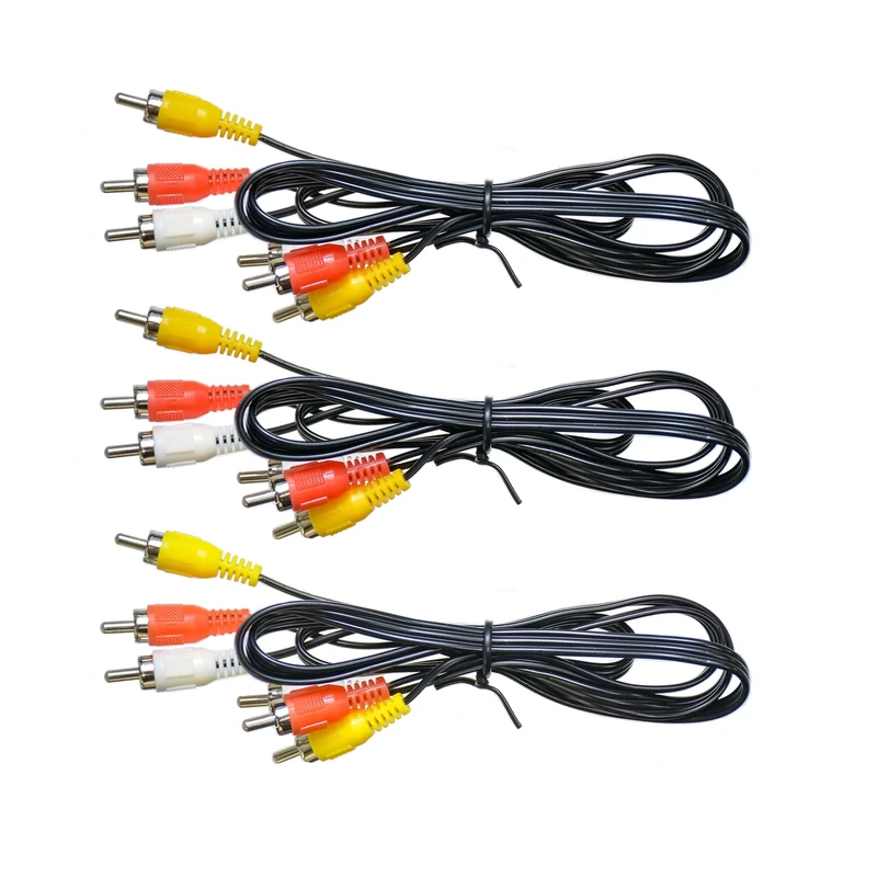 XIYING 3 Pcs Rca to Rca Cable, Av Phono to Phono Cable for TV, DVD, Projectors,DVD Cables to Connect to a TV Male to Male