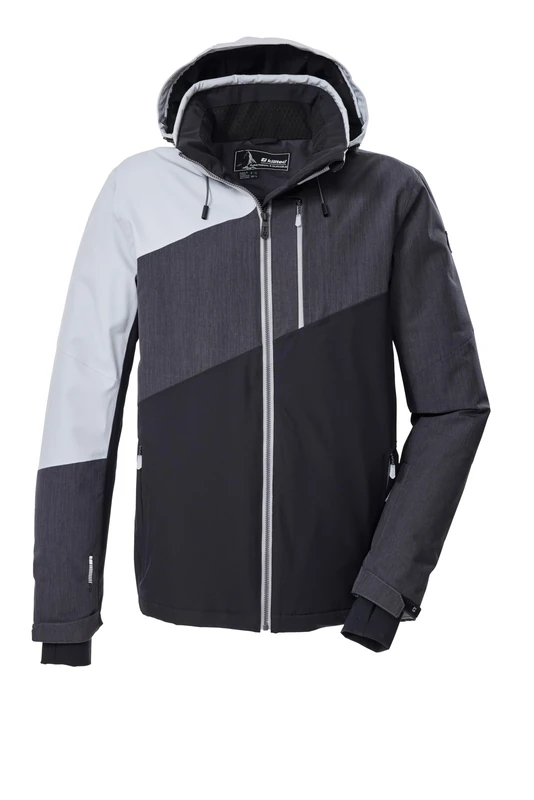 killtec KSW 102 MN Ski Jacket Men's Functional Jacket with Zip-Off Hood and Snow Guard Black S 43446-000