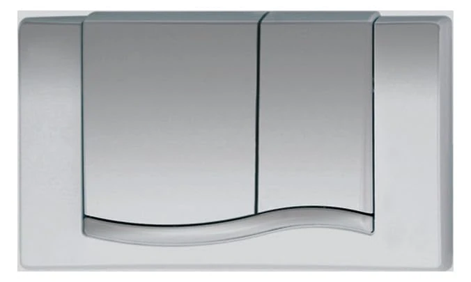 MEPA Wave 2-M Toilet Plate (Matte Chrome, 330 x 180 x 22 mm, Plastic, Actuation from The Front, 2-Volume Technology for Sanicontrol Flush cisterns Including mounting Material) 420505 - Image 1