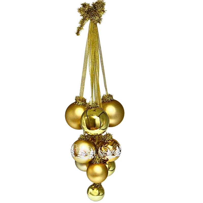 Dekohelden24 Lauschaer Lauscha Christmas Tree Decorations Set of 10 Christmas Tree Baubles for Windows Window Baubles in Gold Window Decoration Baubles from Lauscha 5 to 8 cm - Image 1