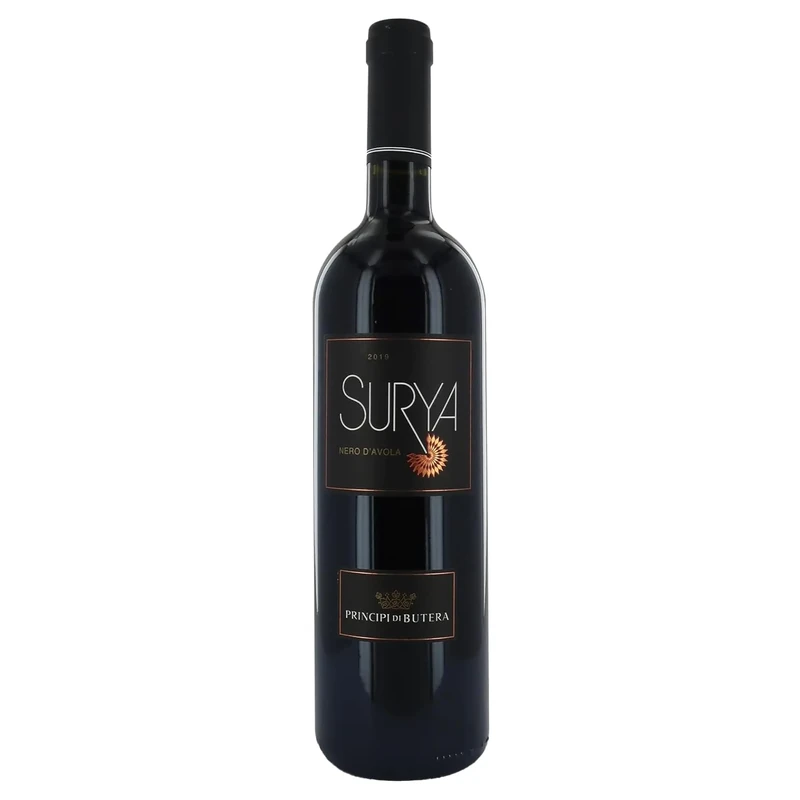 Principi di Butera Surya Rosso Sicilia - 2020 Vintage - Still Italian Red Wine from Sicily, Italy - 100% Nero d’Avola Grapes - 75cl / 750ml, 13.5% ABV (Pack of 6)