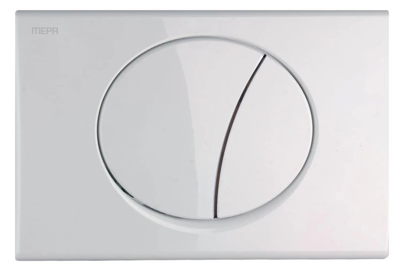 MEPA Sun 2-M Toilet Plate (White, 245 x 165 x 13 mm, Plastic, Front Actuation, 2, Mechanical for Sanicontrol Flush-Mounted cisterns, Type R11 looping Technology) 421600