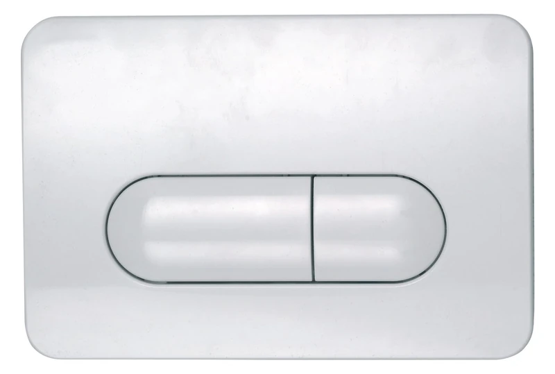 MEPA Space 2-M Toilet Plate (White, 215 x 145 x 15 mm, Plastic, Actuation from Front or top, 2-Quantity Pneumatic Technology for Sanicontrol Flush cisterns B21 Including mounting Material) 420851