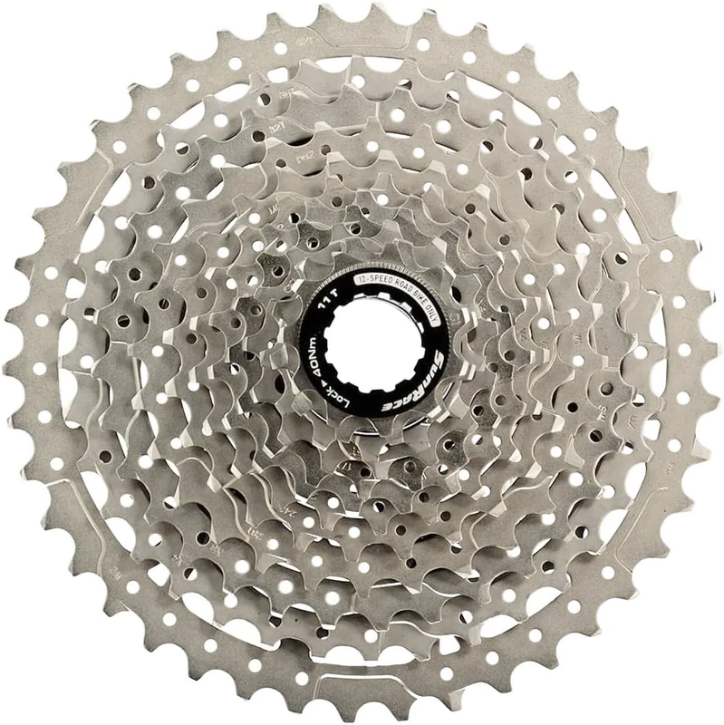 SunRace RZ 12-Speed Road Cassette, Silver, 11-42T, HG-Spline