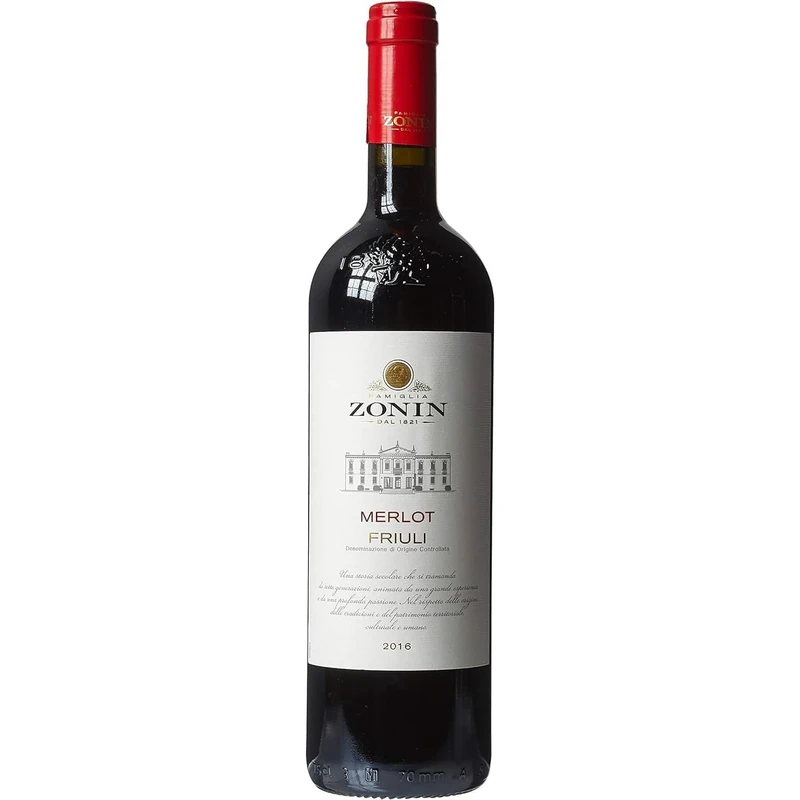 Zonin Classici Merlot DOC - Italian Still Red Wine - 100% Merlot Grapes from Cervignano del Friuli - 75cl / 750ml, 13% ABV (Pack of 6)