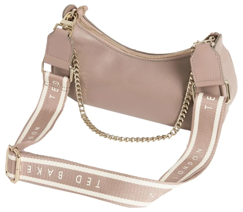 Ted Baker London Webbing Small Leather Shoulder Bag, BLACK, One Size