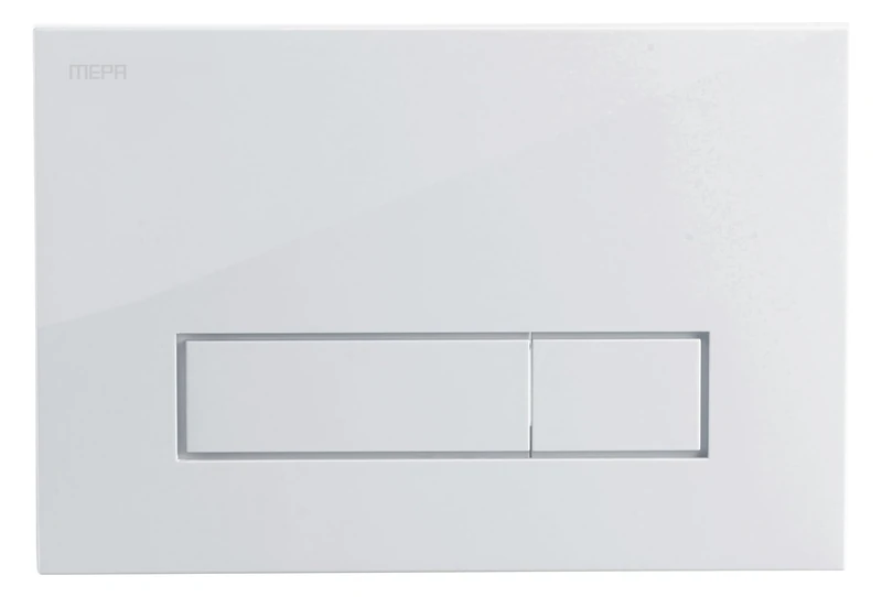 MEPA Orbit 2-M Toilet Plate (White, L x W x H 217 x 174 x 21 mm, Plastic, Front Actuation, 2 Technology, Mechanical for Sanicontrol Flush-Mounted cisterns, Type R11) 421710