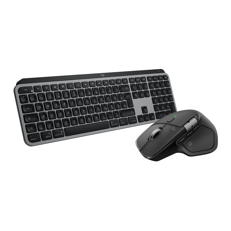 Logitech MX Master 4 for Mac, Ergonomic Bluetooth Mouse with Advanced Performance Haptic Feedback, Ultra-Fast, MacOS, iPadOS, Windows + MX Keys S for Mac, Wireless Keyboard QWERTY UK - Space black