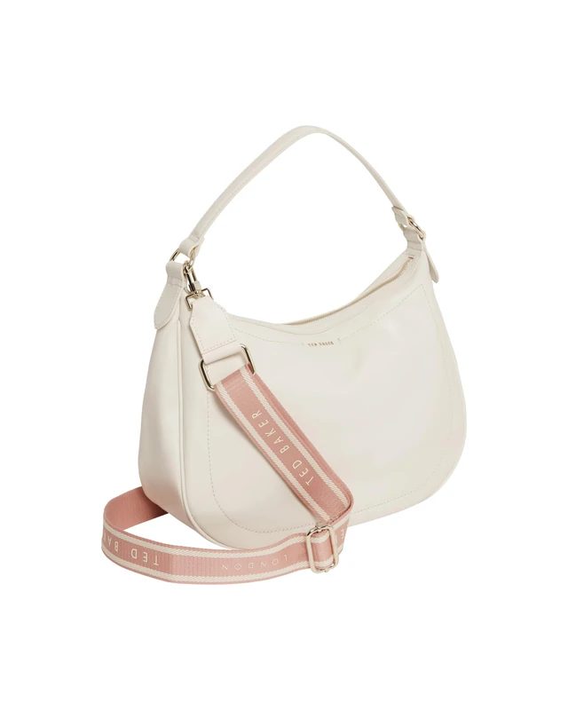 Ted Baker Women's S283921IVORYO/S Webbing Large Leather Hobo Bag, Ivory