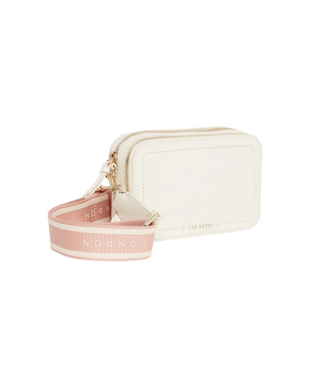 Ted Baker Women's S283916IVORYO/S Webbing Leather Small Crossbody Camera Bag, Ivory