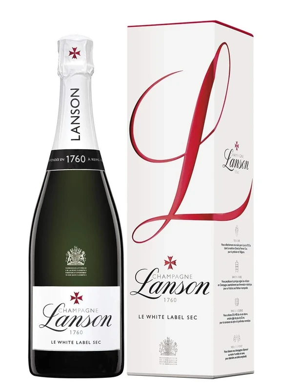 Lanson Le White Label Sec Gift Box - 75cl (Pack of 6)