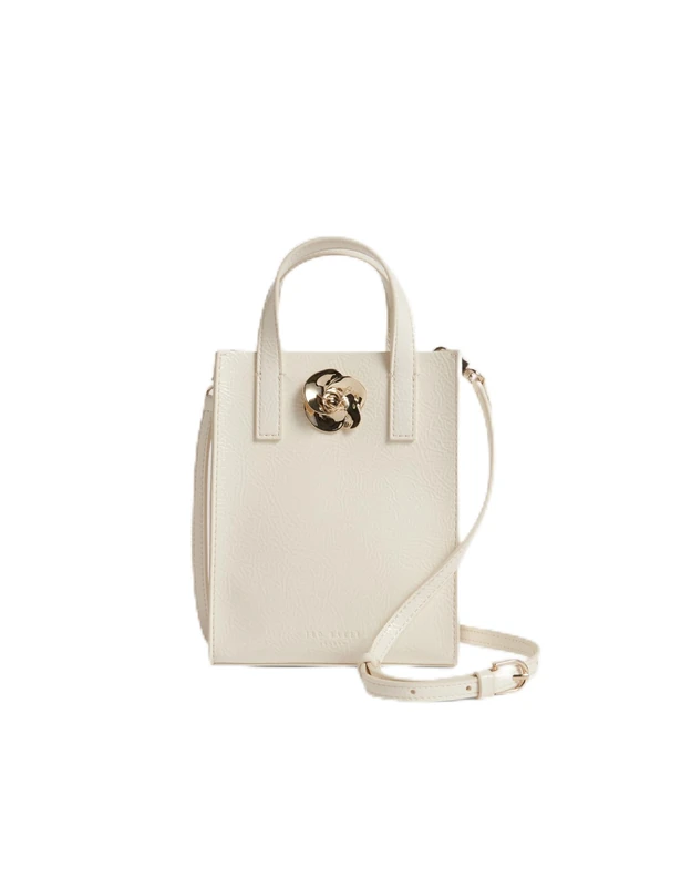 Ted Baker Women's S284039IVORYO/S Rose Detail Crinkle Small Bag, Ivory - Image 1