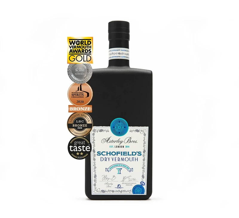 SCHOFIELD'S Dry Vermouth by Asterley Bros - For Martinis, White Negronis and Aperitivo Cocktails - 500ml 16% ABV (Pack of 6)