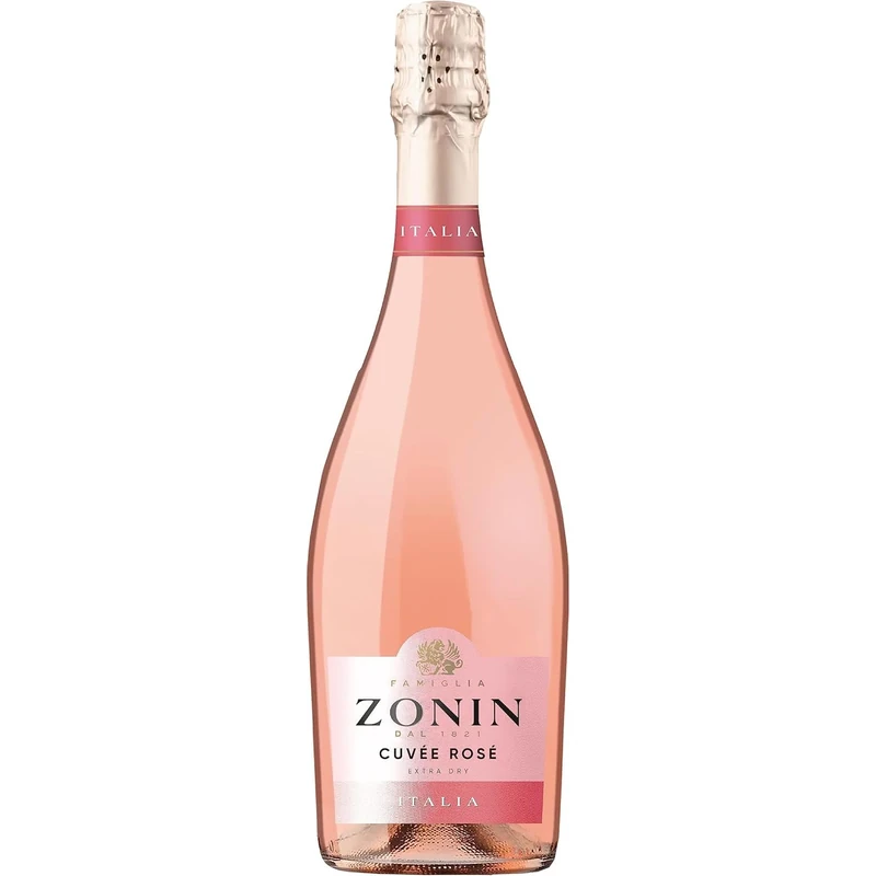 Zonin Cuvée Rosé Spumante Brut - Italian Sparkling Rosé Wine from the Veneto Region, Italy - Blend of Garganega, Trebbiano, Chardonnay, Merlot, Pinot Noir & Raboso Grapes - 75cl / 750ml, 11% ABV