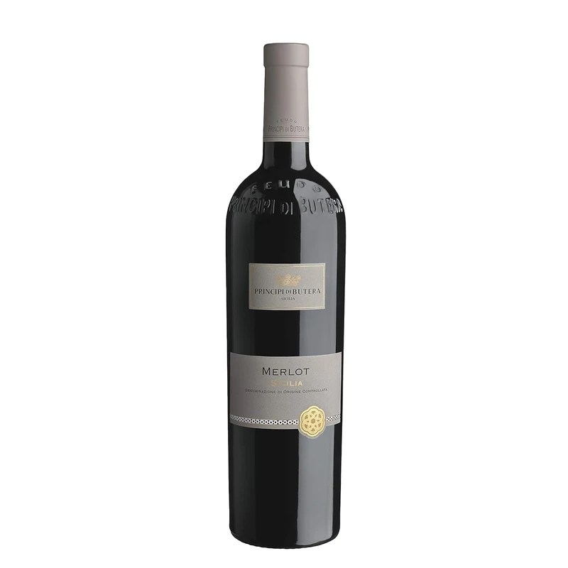 Principi di Butera Merlot Sicilia DOC - Italian Red Wine from Sicily, Italy - 100% Merlot Grapes - 75cl / 750ml, 14% ABV (Pack of 6)