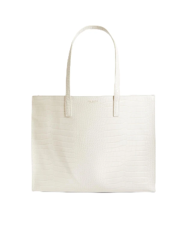 Ted Baker Women's S282816IVORYO/S Croc Effect Extra Large Icon Bag, Ivory
