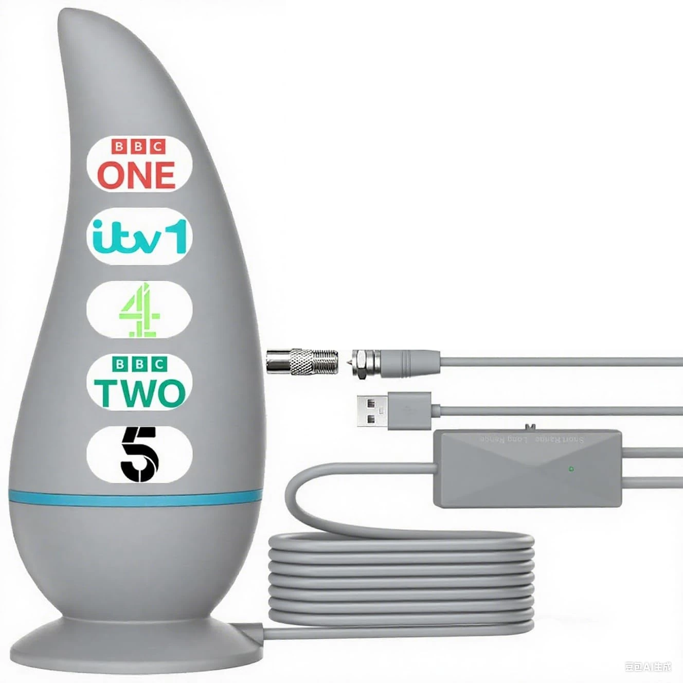 2025 Indoor TV Aerial for Smart TV for Local Channels,TV Ariels Indoor for Long Range Reception,Freeview Aerial for Easy Installation and All Smart/Old TVs,Digital Antenna Supports 4K 1080P HD(Grey)