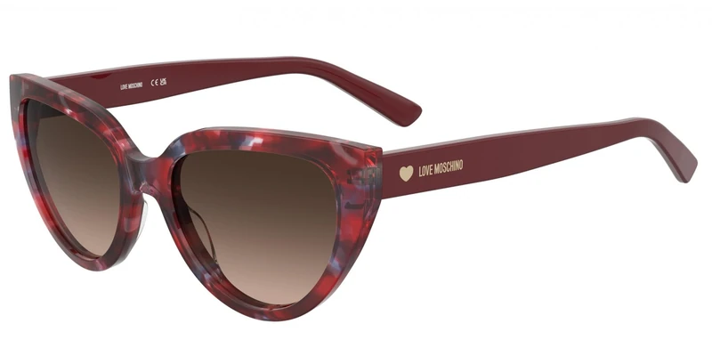 MOSCHINO LOVE MOL095/S Glasses, Burgundy, Standard Unisex Adult
